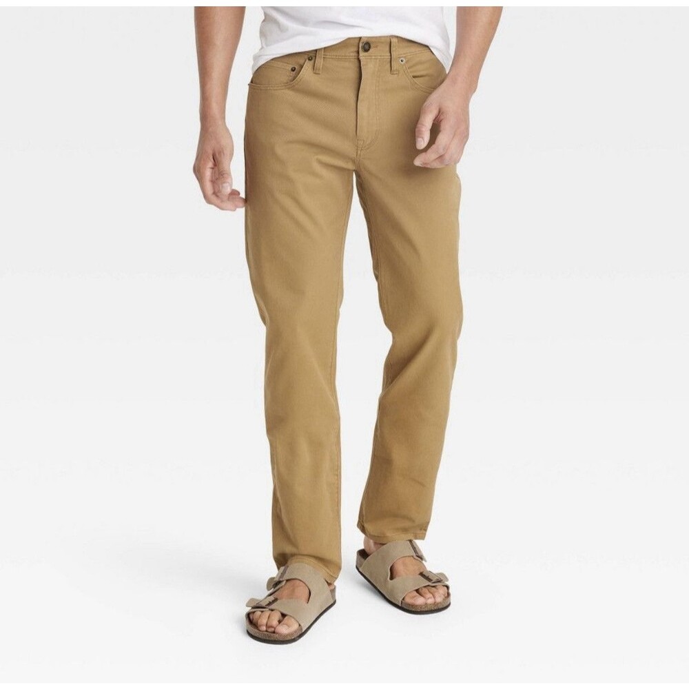 Goodfellow Men's Slim leg thigh Standard Fit Stretch Brown Size 36x32 NEW Pants
